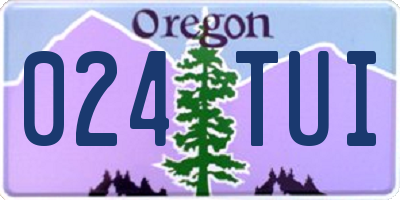 OR license plate 024TUI