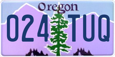 OR license plate 024TUQ