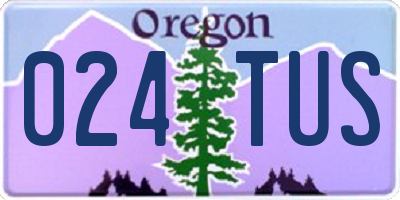OR license plate 024TUS