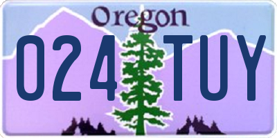 OR license plate 024TUY