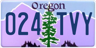 OR license plate 024TVY