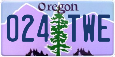 OR license plate 024TWE