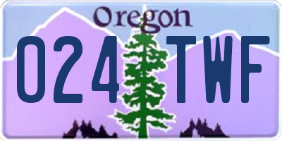 OR license plate 024TWF