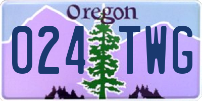OR license plate 024TWG