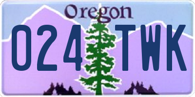 OR license plate 024TWK