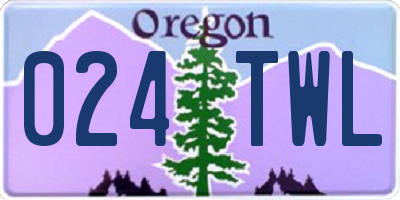 OR license plate 024TWL