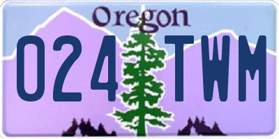 OR license plate 024TWM