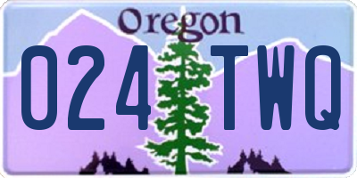 OR license plate 024TWQ