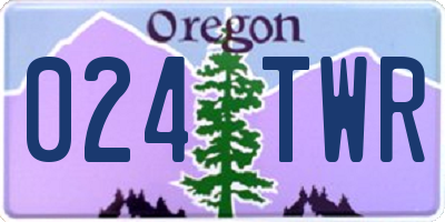 OR license plate 024TWR