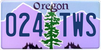 OR license plate 024TWS