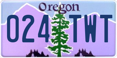 OR license plate 024TWT