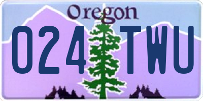 OR license plate 024TWU