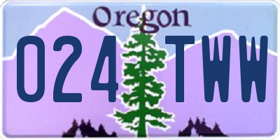 OR license plate 024TWW