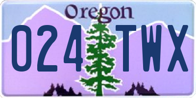 OR license plate 024TWX