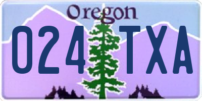 OR license plate 024TXA