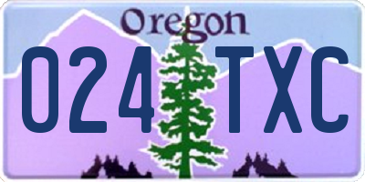 OR license plate 024TXC