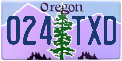 OR license plate 024TXD