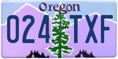 OR license plate 024TXF