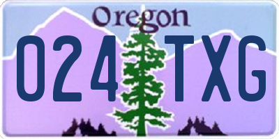 OR license plate 024TXG