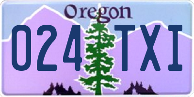 OR license plate 024TXI