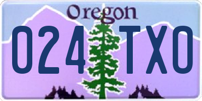 OR license plate 024TXO