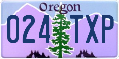 OR license plate 024TXP
