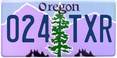 OR license plate 024TXR