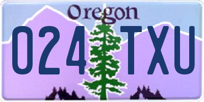 OR license plate 024TXU