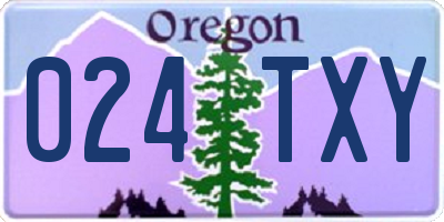 OR license plate 024TXY