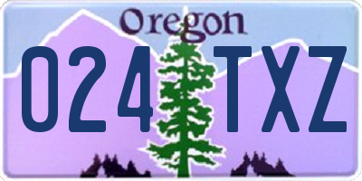 OR license plate 024TXZ