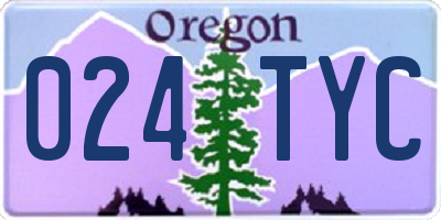 OR license plate 024TYC