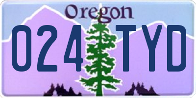 OR license plate 024TYD