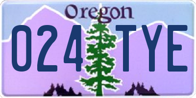 OR license plate 024TYE
