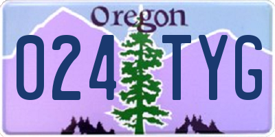 OR license plate 024TYG