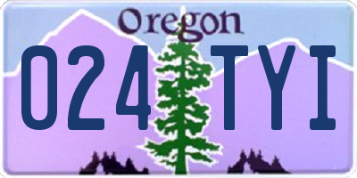 OR license plate 024TYI
