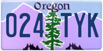 OR license plate 024TYK