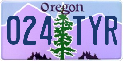 OR license plate 024TYR