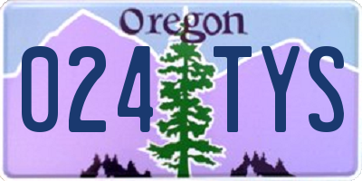 OR license plate 024TYS