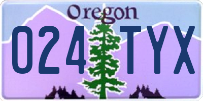 OR license plate 024TYX