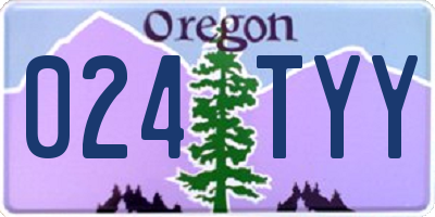 OR license plate 024TYY