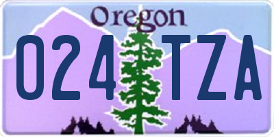 OR license plate 024TZA