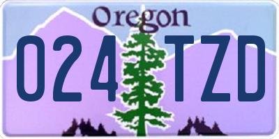 OR license plate 024TZD