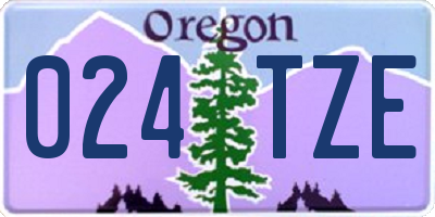 OR license plate 024TZE