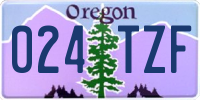 OR license plate 024TZF