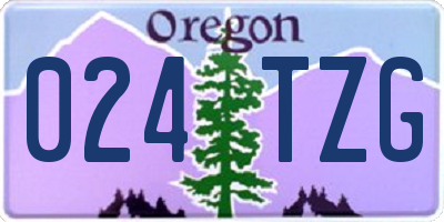OR license plate 024TZG