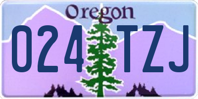OR license plate 024TZJ