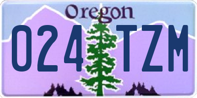 OR license plate 024TZM