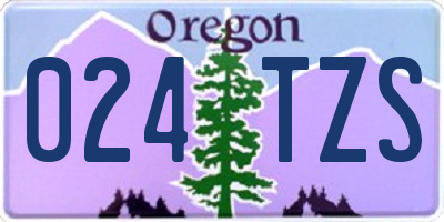 OR license plate 024TZS