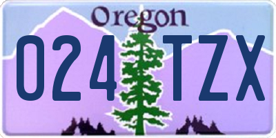 OR license plate 024TZX