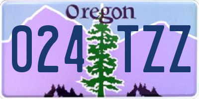 OR license plate 024TZZ